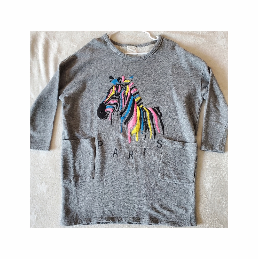Fswylck Neon Multicolor Zebra Sweatshirt